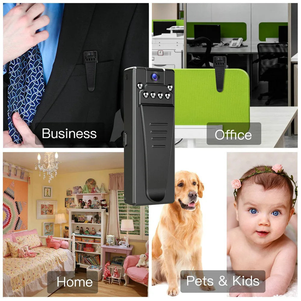 Black 1080p HD DV camera with 90-degree rotation capability for home monitoring and recording