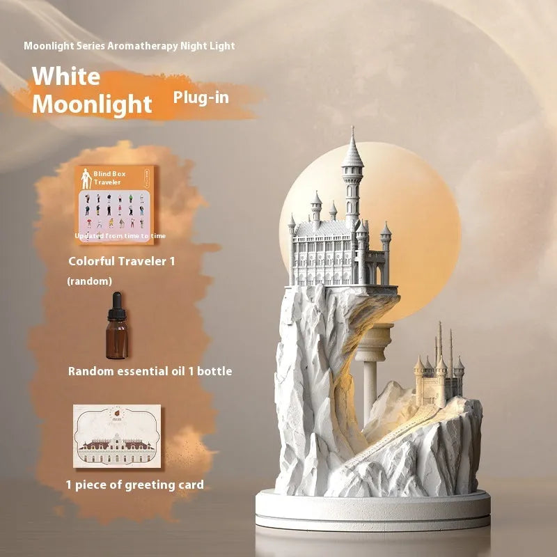 White composite gypsum table lamp with regular style design for bedroom night light use