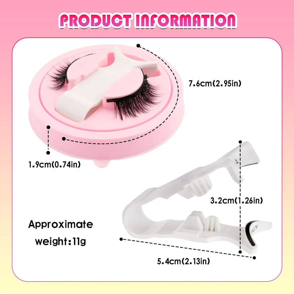 Reusable waterproof false eyelashes with thick artificial fibre construction and natural styling