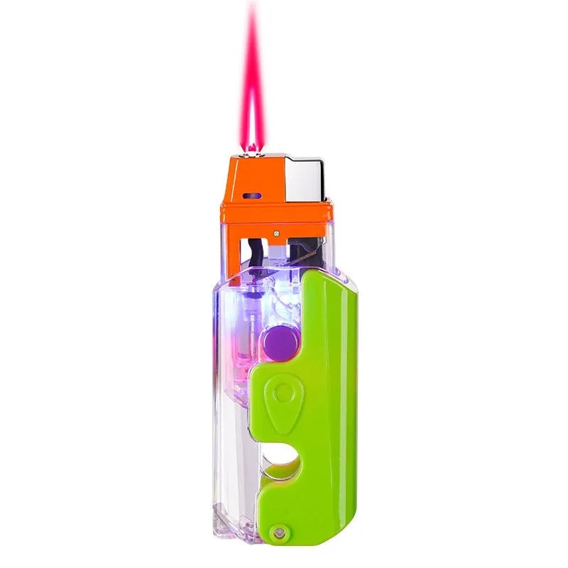 Colourful plastic radish lighter in orange, purple or green with wind-resistant function