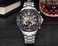 MCE men's explosion-proof mechanical watch with stainless steel case and black dial