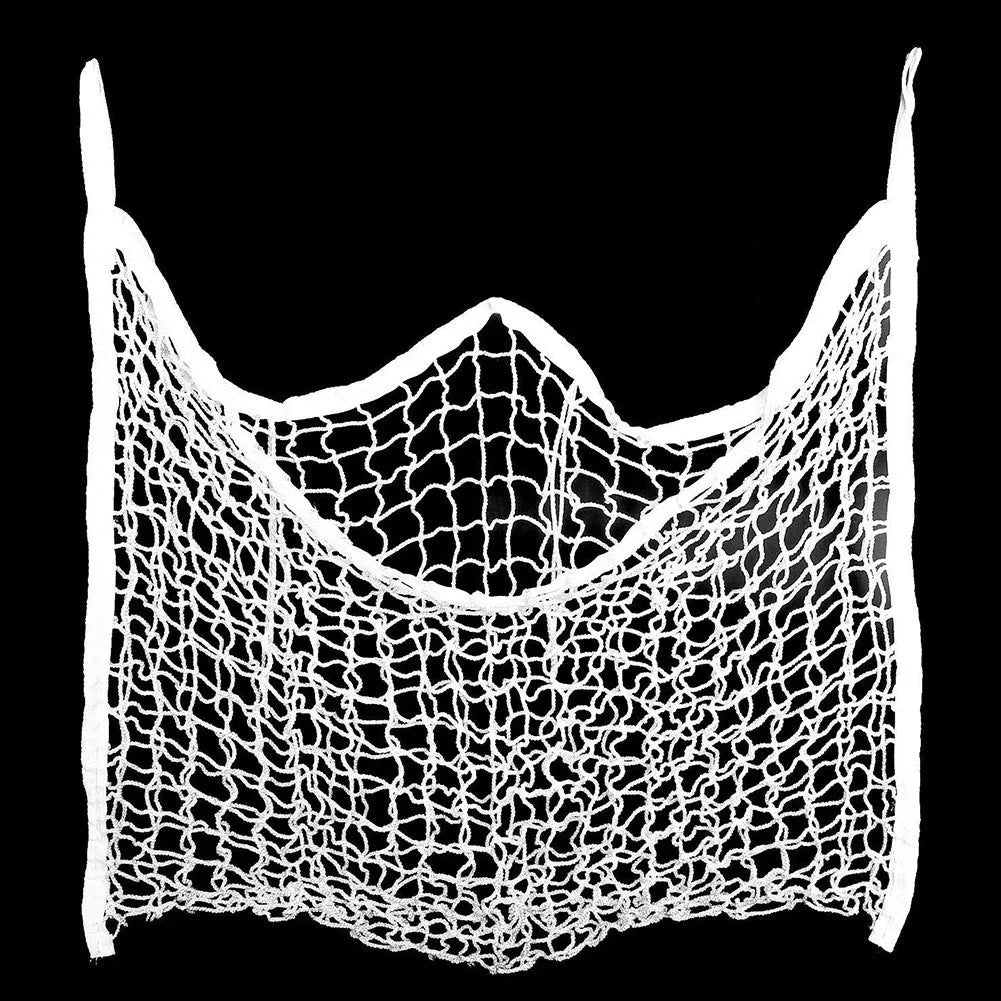 Woven PE rope horse feeding bag hanging with black or white colour options