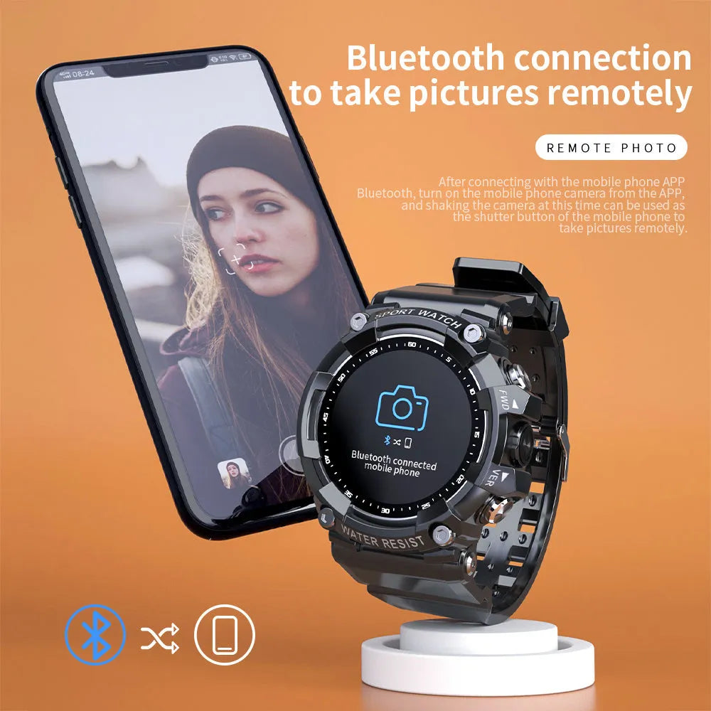 ATTACK 3 IP67 waterproof smartwatch in black with round colour screen and TPU strap on wrist
