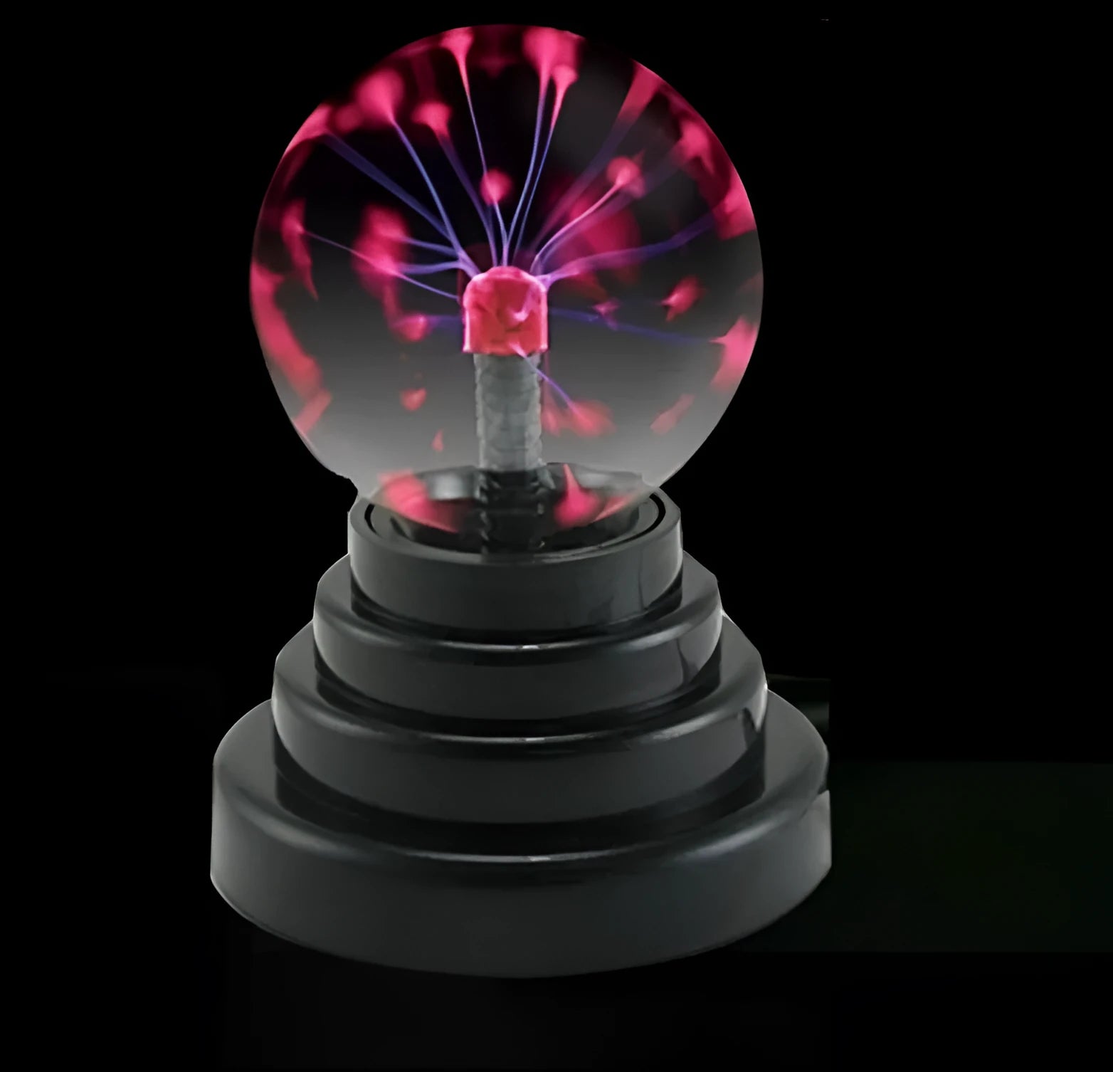 Colourful anti-radiation magic ball light with 7.62cm glass sphere on ABS base