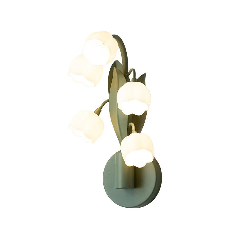 Green tricolour French pastoral wall lamp with Nordic minimalist design and PC plastic shade