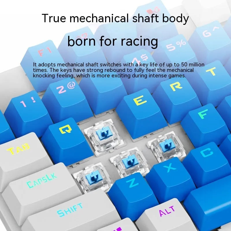 K87 mechanical keyboard with green or red axis switches in selected colour option