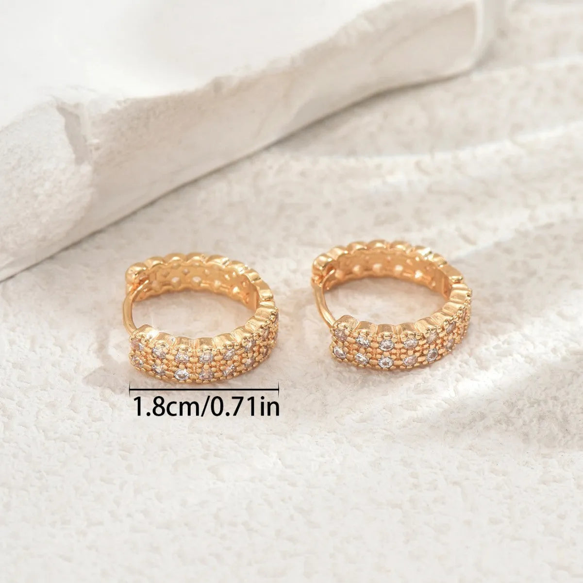 Copper geometry pattern ear studs with round dot ring design, European American style