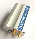 White SIM7600CE 4G LTE module with RS232 and USB ports on a 30x30mm PCB