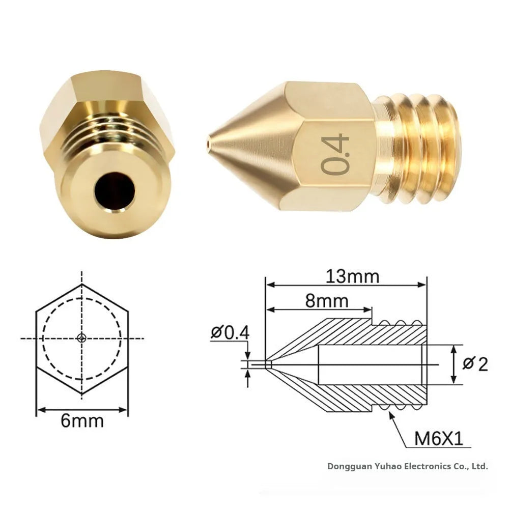 Brass MK8 3D printer nozzle and stainless steel cleaning pin kit for Creality printers