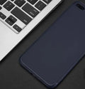 TPU and silicone mobile phone case for iPhone models in black, blue, red, and white colours.