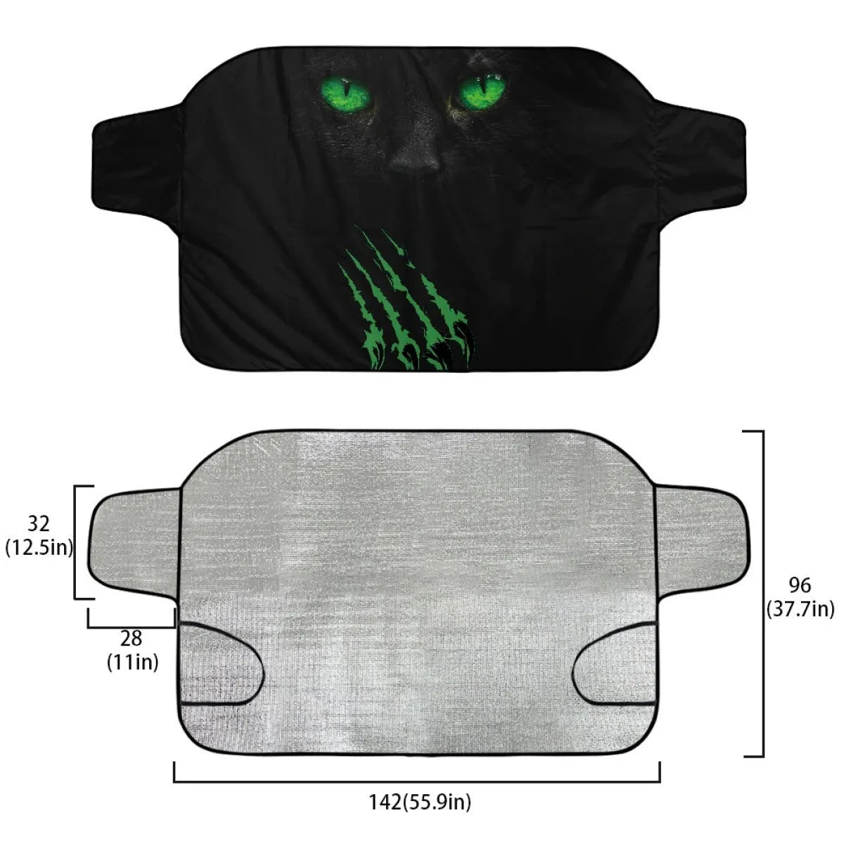 Car snow protection front gear cover with aluminium fabric measuring 130 by 70 centimetres