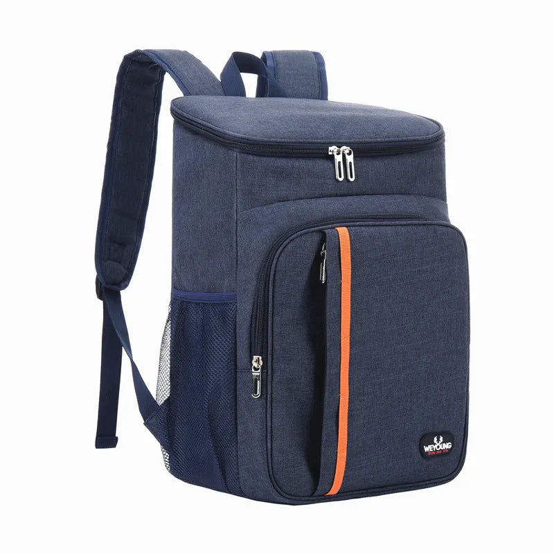 Multifunctional insulated shoulder sports bag in black with thermal and leak-proof features for outdoor picnic use
