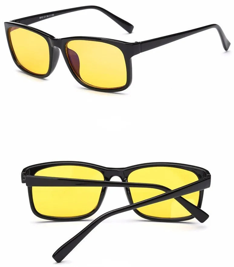 Unisex Blu-ray glasses with vintage plastic frame and reed-coloured PC lenses for UV400 protection