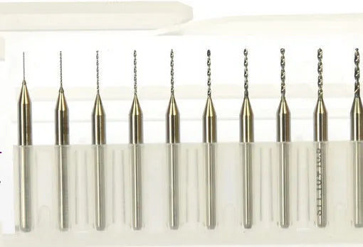 Close-up of imported tungsten carbide micro engraving bits for alloy, showing fine tips and size gradations.