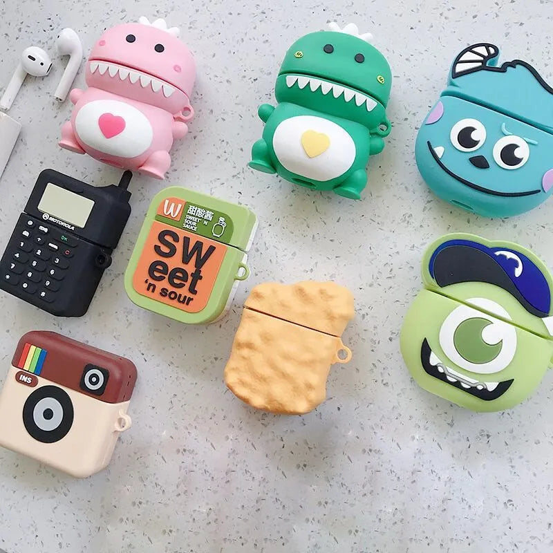 Cartoon animal silicone case for AirPods 1/2 generation in multiple colours