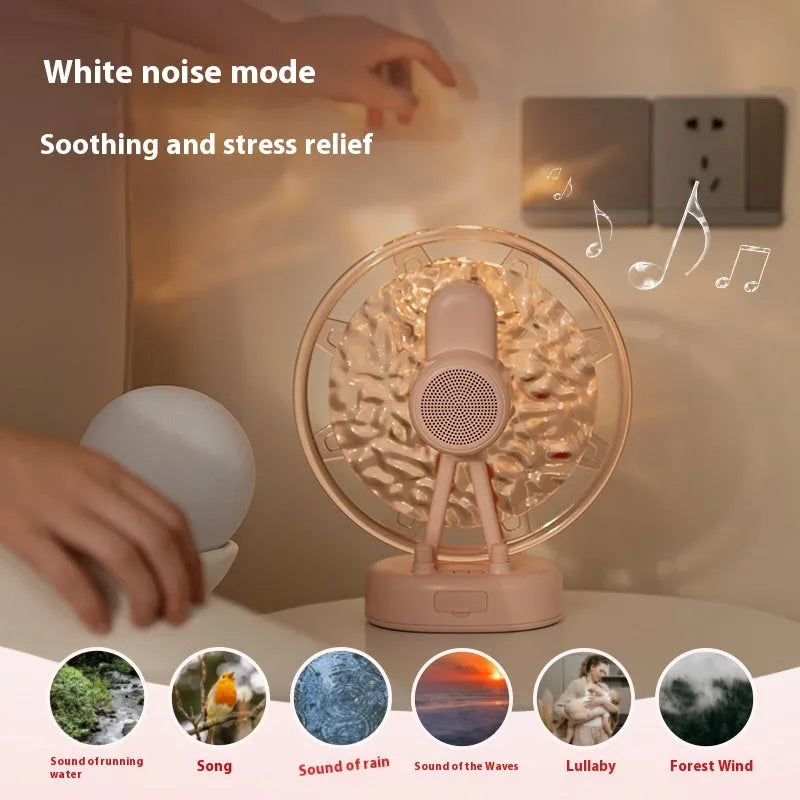 Ferris wheel shaped Bluetooth speaker with colourful LED lights in pink or white colour options