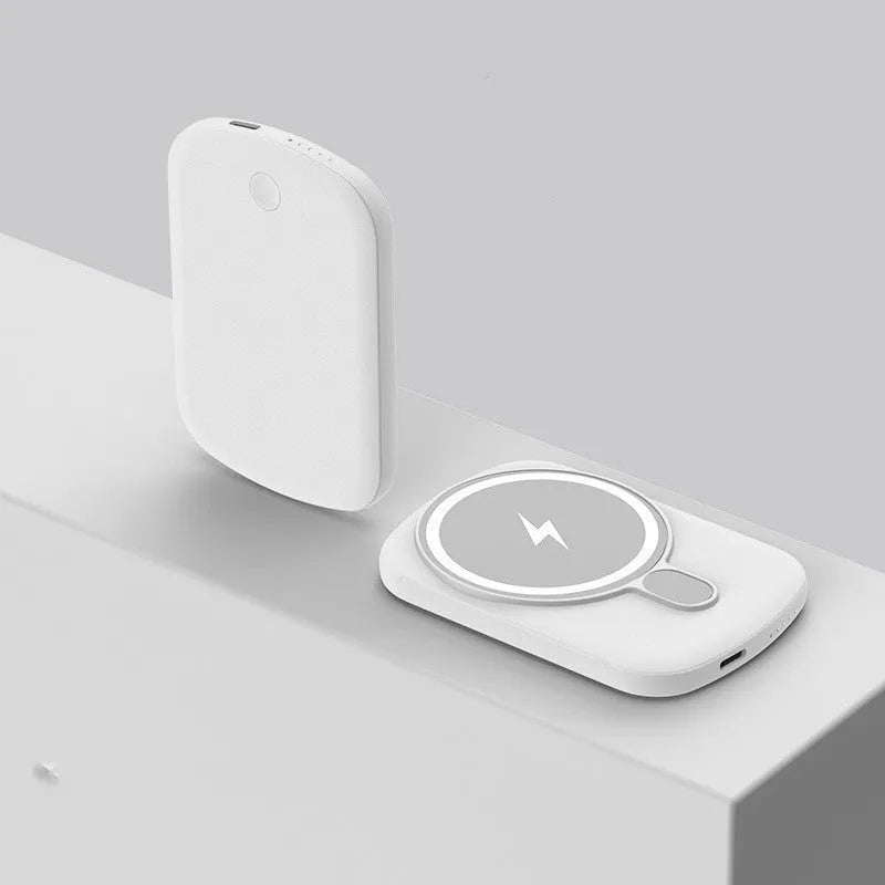 Magsafe magnetic wireless power bank in four colour options with 5000mAh or 10000mAh capacity