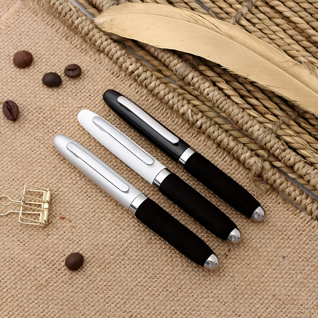 EVA Metal Cap Mini Ballpoint Pen with 1.0mm tip, shown in multiple colour options.