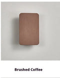Modern Nordic minimalist LED wall lamp in black finish showing three light colour options