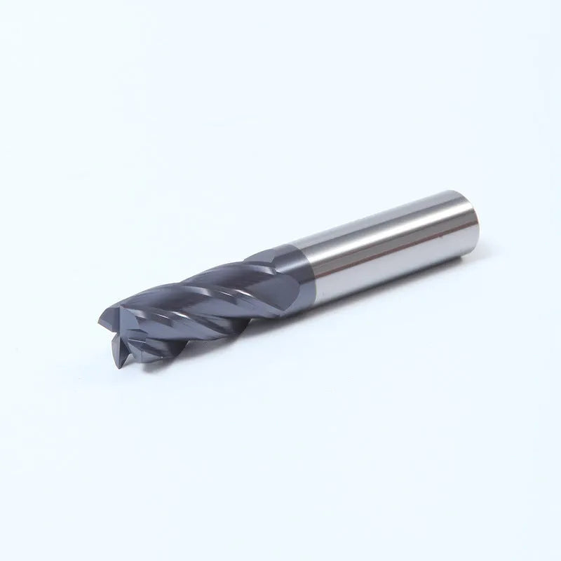 Carbide milling cutter set with straight shank and spiral cutting edge showing multiple diameter options