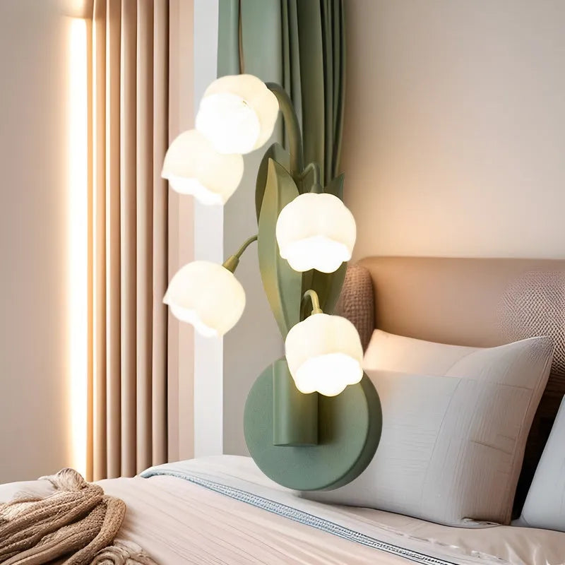 Green tricolour French pastoral wall lamp with Nordic minimalist design and PC plastic shade