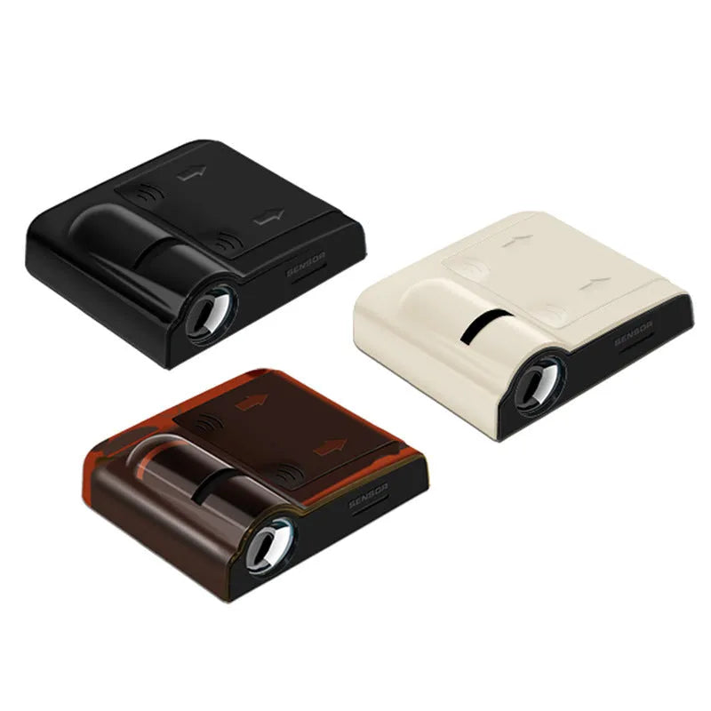 Car decorative projection lamp with ABS plastic shell in black or beige colour options