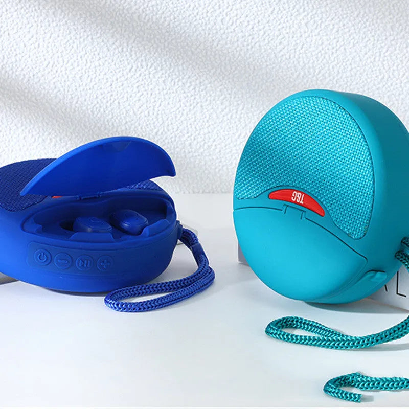 Outdoor portable Bluetooth speaker headset with 3D stereo subwoofer 5W 52mm driver black colour