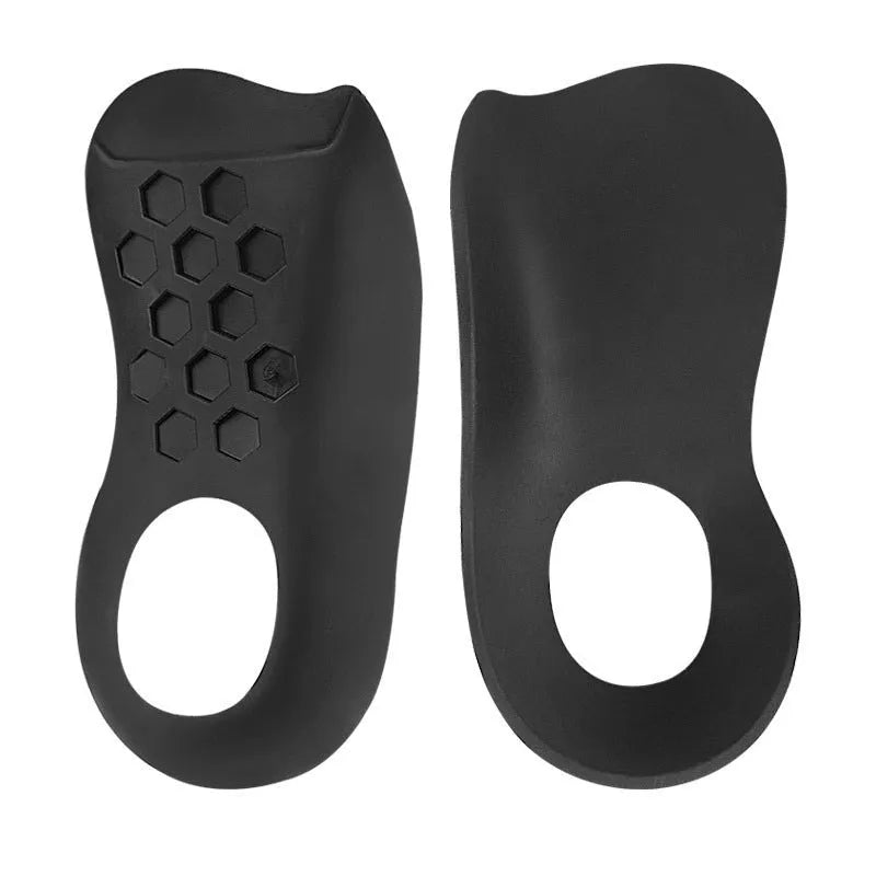 Varus correction arch support insole in white, black, and skin colour for flat feet.