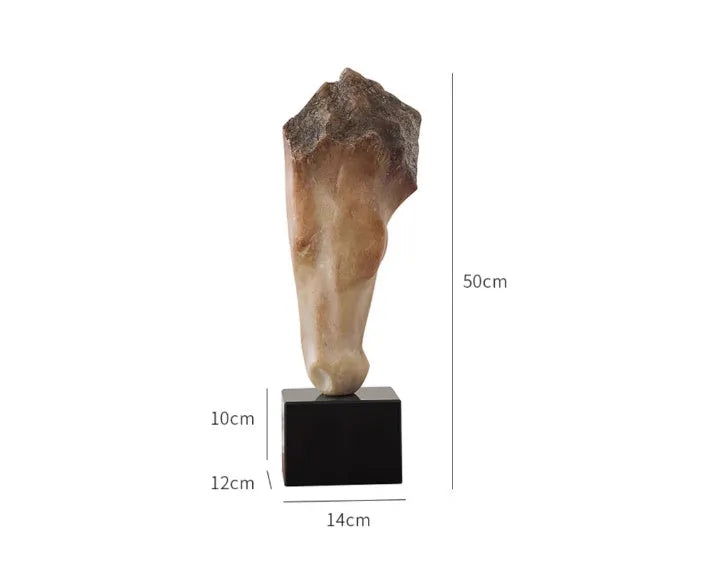 Abstract French retro style horse head desktop sculpture with carved finish, 50cm tall.