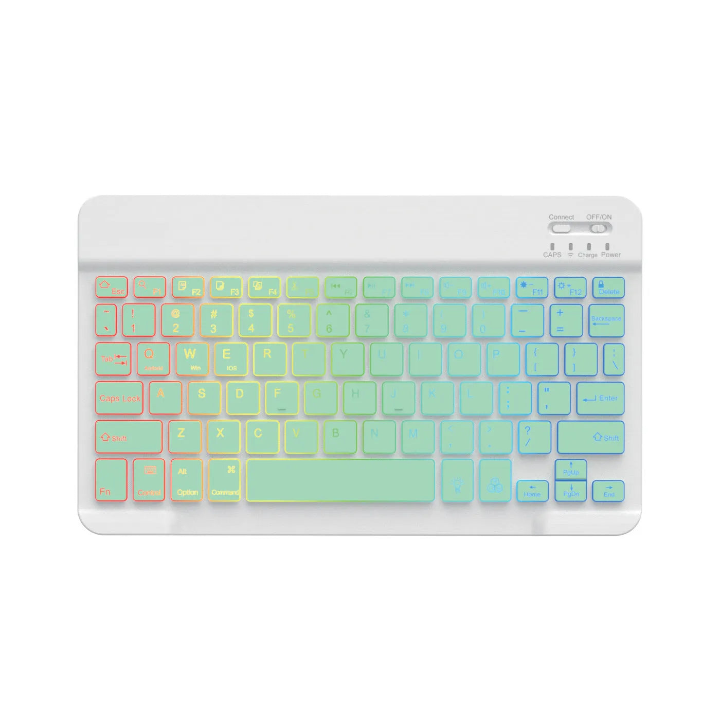 10-inch Bluetooth wireless keyboard with colourful backlight for tablet and mobile phone