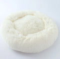 Long hair faux fur pet nest bed in pink, round shape, suitable for dogs and cats