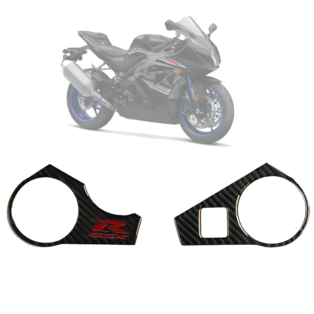 Black carbon fibre look adhesive sticker for SUZUKI GSXR1000 L1 motorcycle upper connective plate 2009-2016