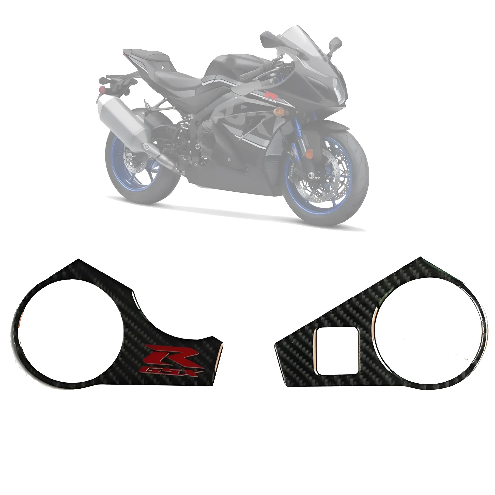 Black carbon fibre look adhesive sticker for SUZUKI GSXR1000 L1 motorcycle upper connective plate 2009-2016