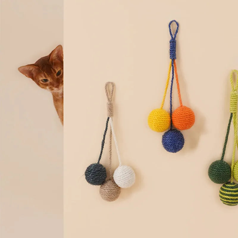 Interactive cat toy set with teaser stick, bite resistant catnip balls, and multiple colour options