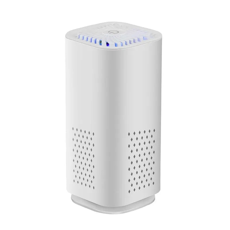 Mini white or black USB air purifier for car and home removing smoke and dust