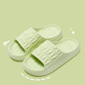 Leaf texture design EVA slippers for men and women in various colours on a white background.
