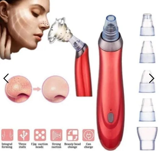 Black, gold, red or white electric blackhead extractor with vacuum suction nozzles