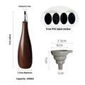 Ceramic oil pot with oil brush and removable funnel in black, coffee, or white finish