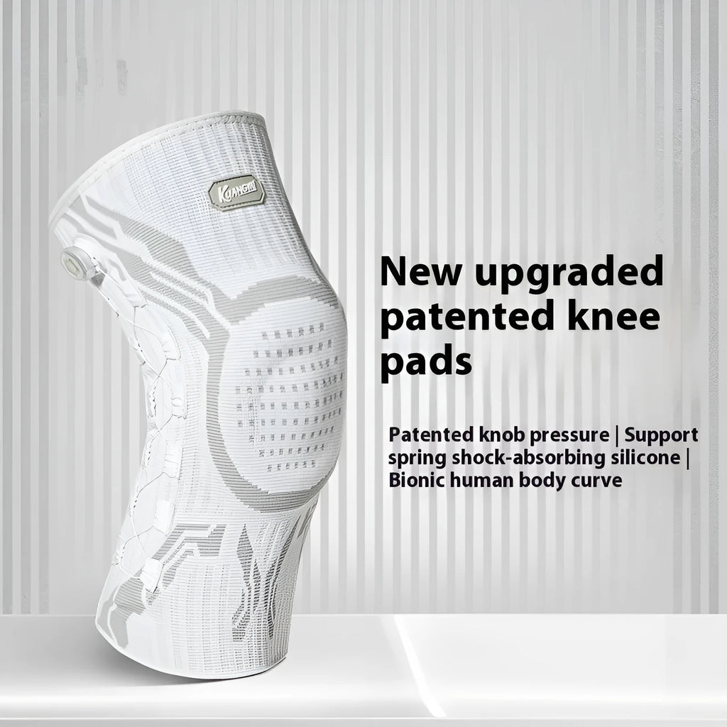Grey and white sports kneepad for basketball running football badminton protection