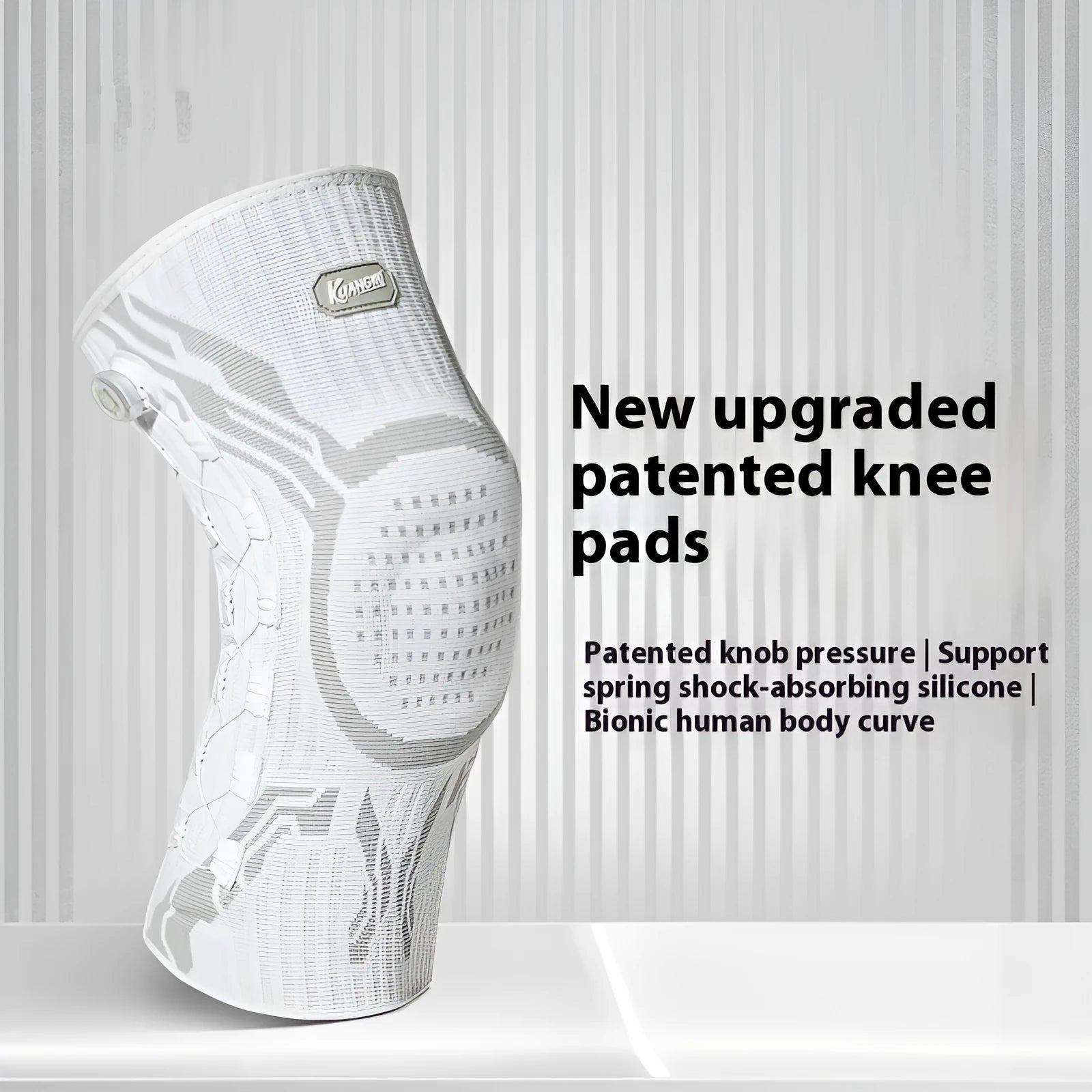 Grey and white sports kneepad for basketball running football badminton protection