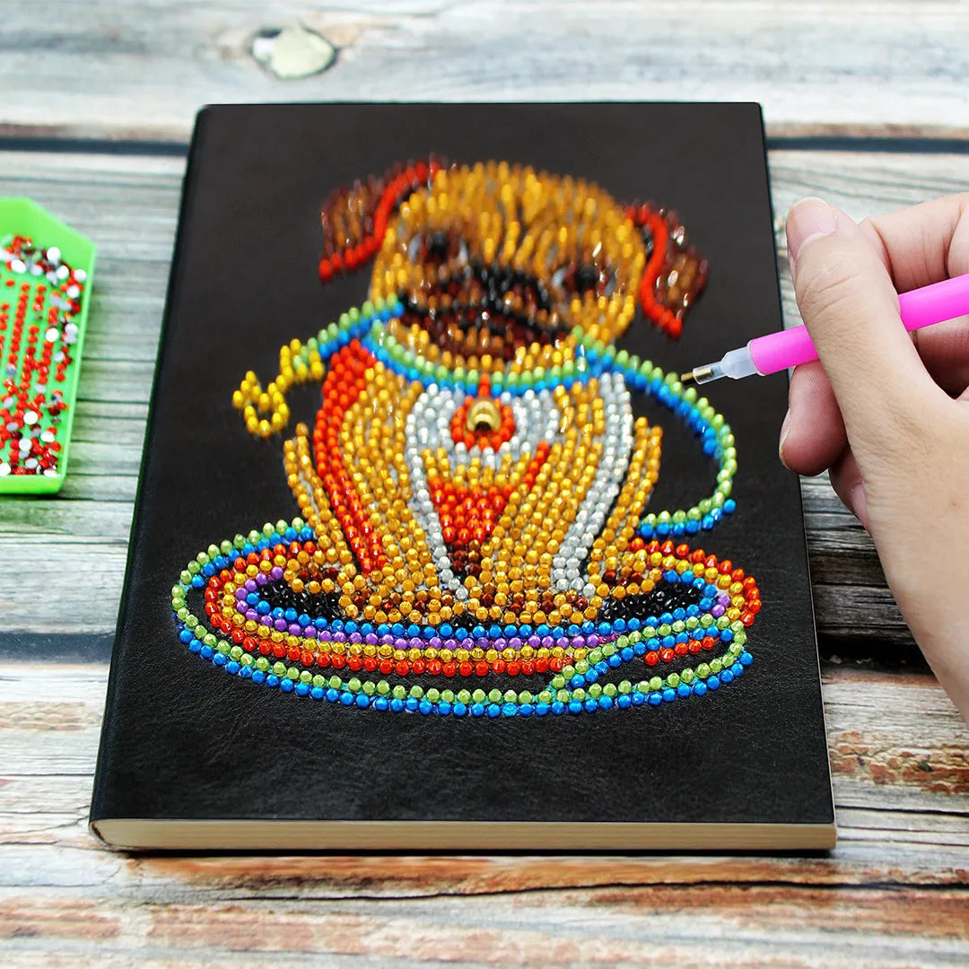 Black A5 diamond painting notebook showing 50 pages for craft project organisation