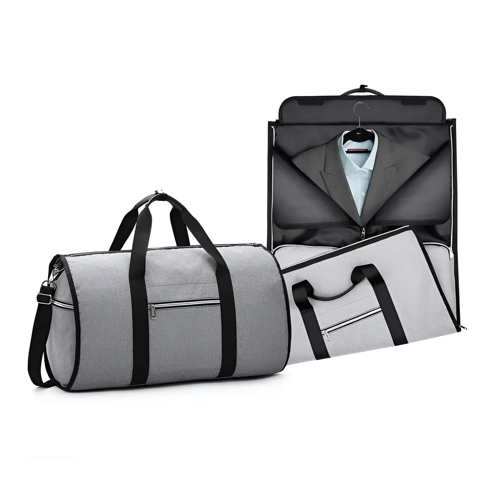 Medium cylinder travel bag in waterproof Oxford cloth with zipper opening and internal pocket