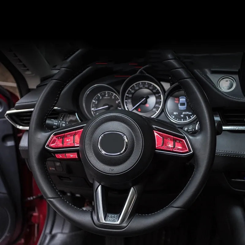 Aluminium alloy steering wheel decorative stickers with transparent button design