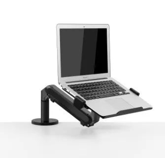 Aluminium hover notebook stand with adjustable arm bracket in silver or black colour