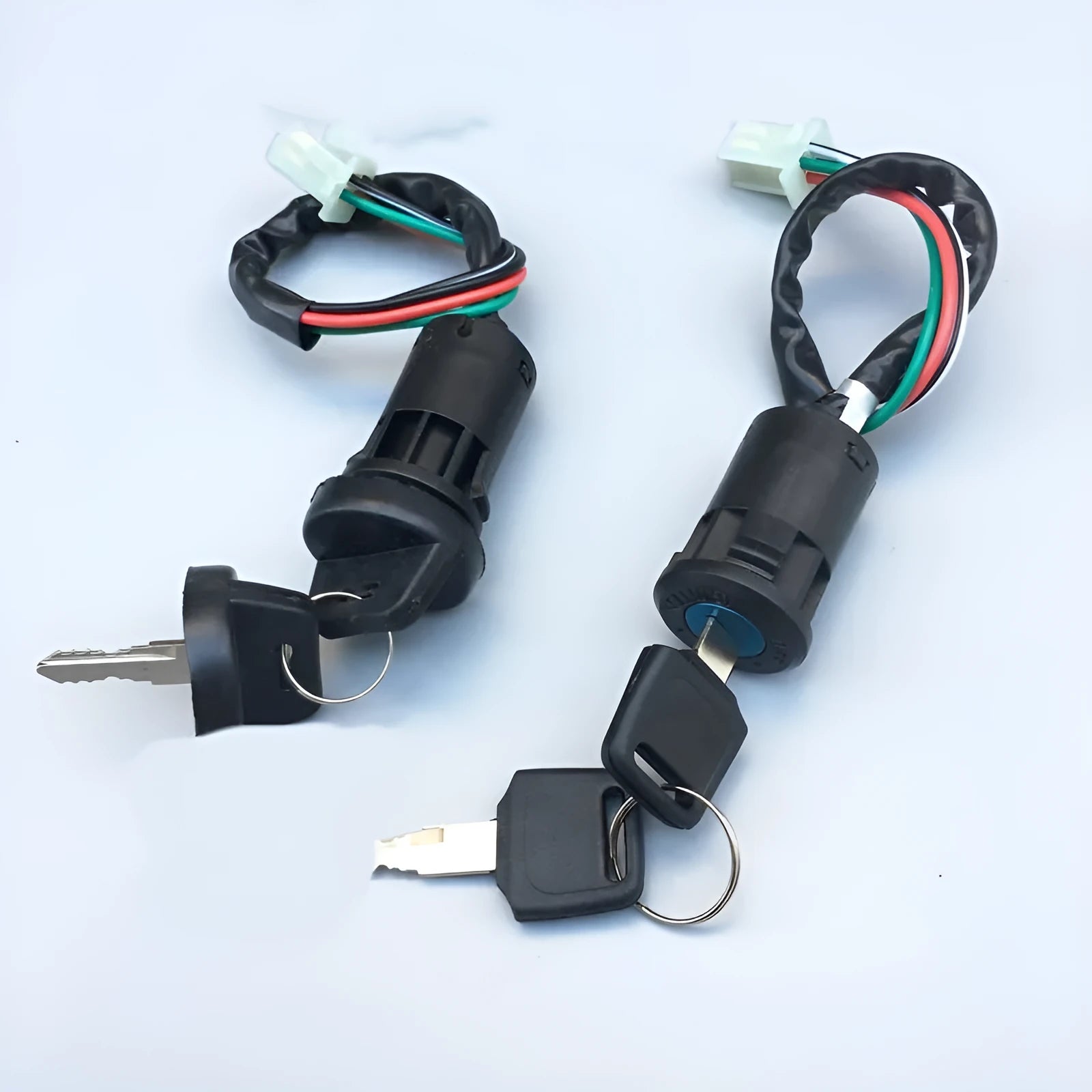 Waterproof electric car door lock with ignition key in plastic housing