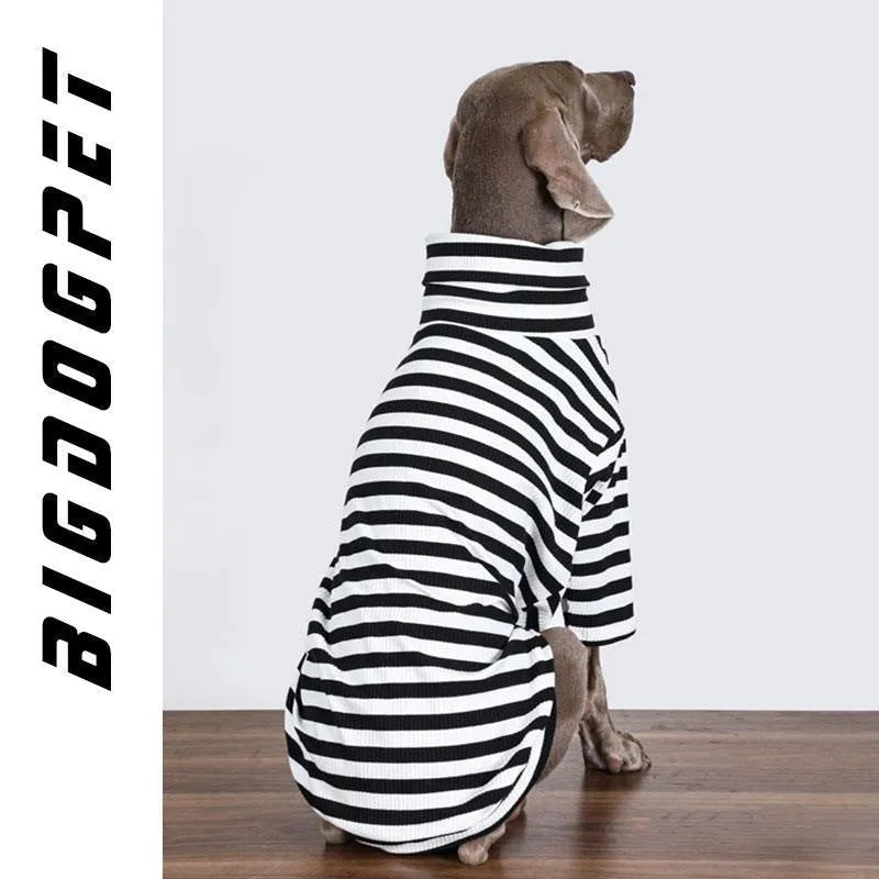 Black and white thin polyester inner layer clothing for large dogs