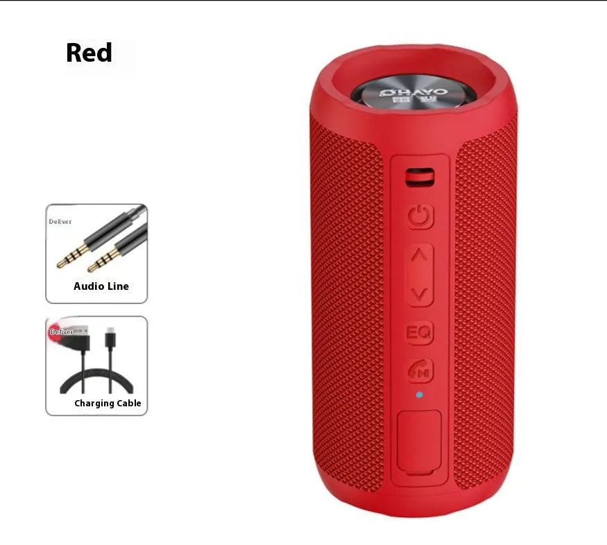 Portable Bluetooth speaker in black standard edition with waterproof nylon net silicone shell and subwoofer