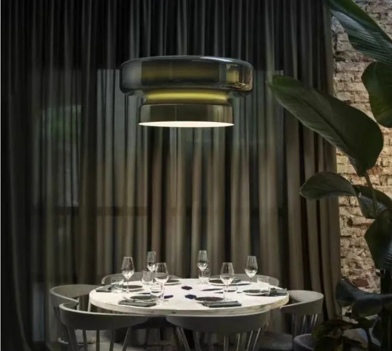 Modern square glass chandelier ceiling light in one of four colour options