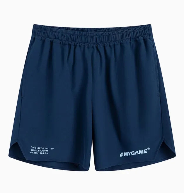 Men's grey fitness training shorts with a short-length cut, shown on a manikin for summer workout wear.