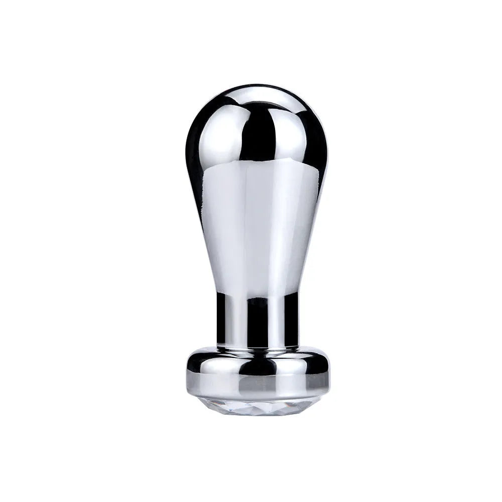 Silver aluminium alloy bulb shaped butt plug on surface